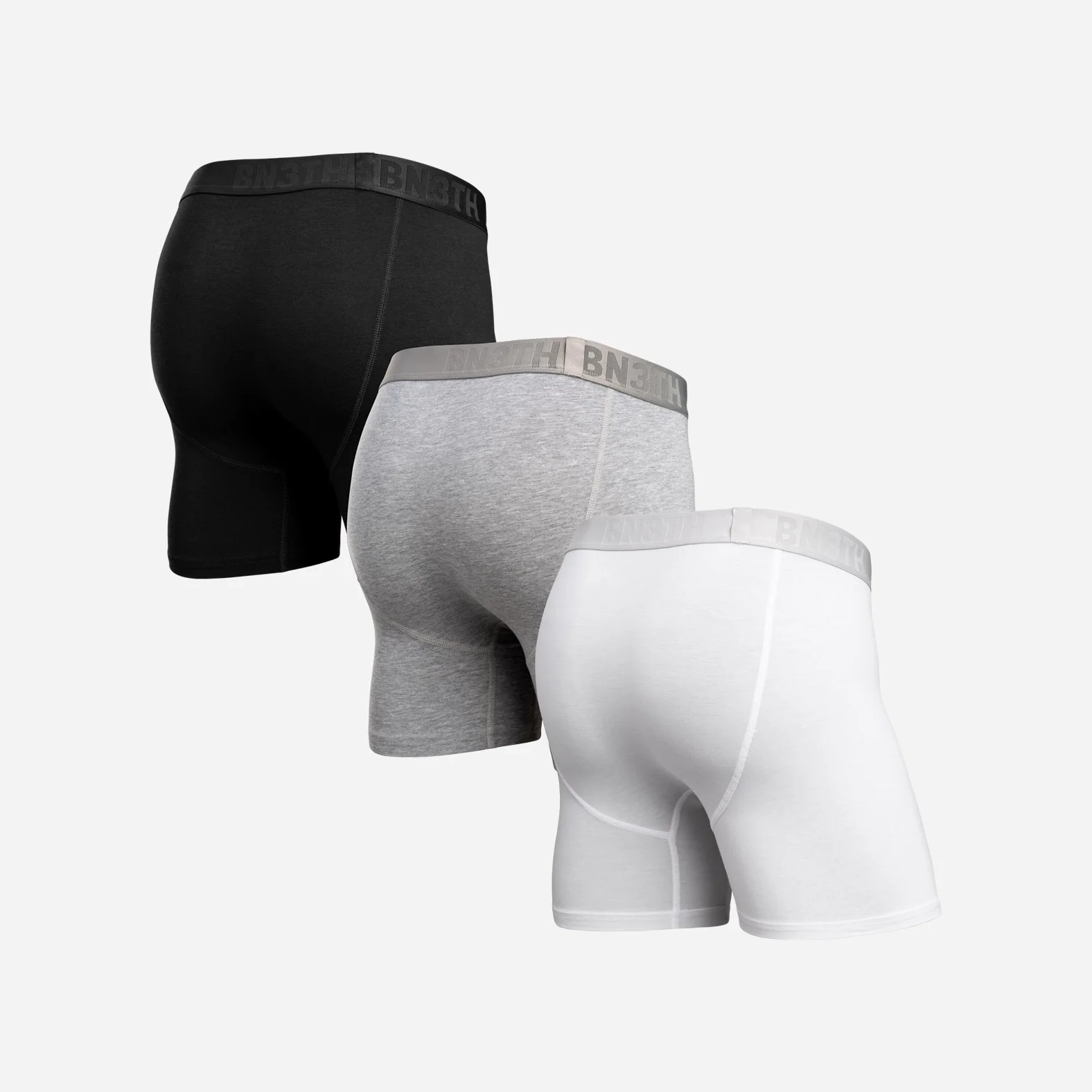 Essentials Boxer Brief : Black/Heather Gray/White 3 Pack - Image 3