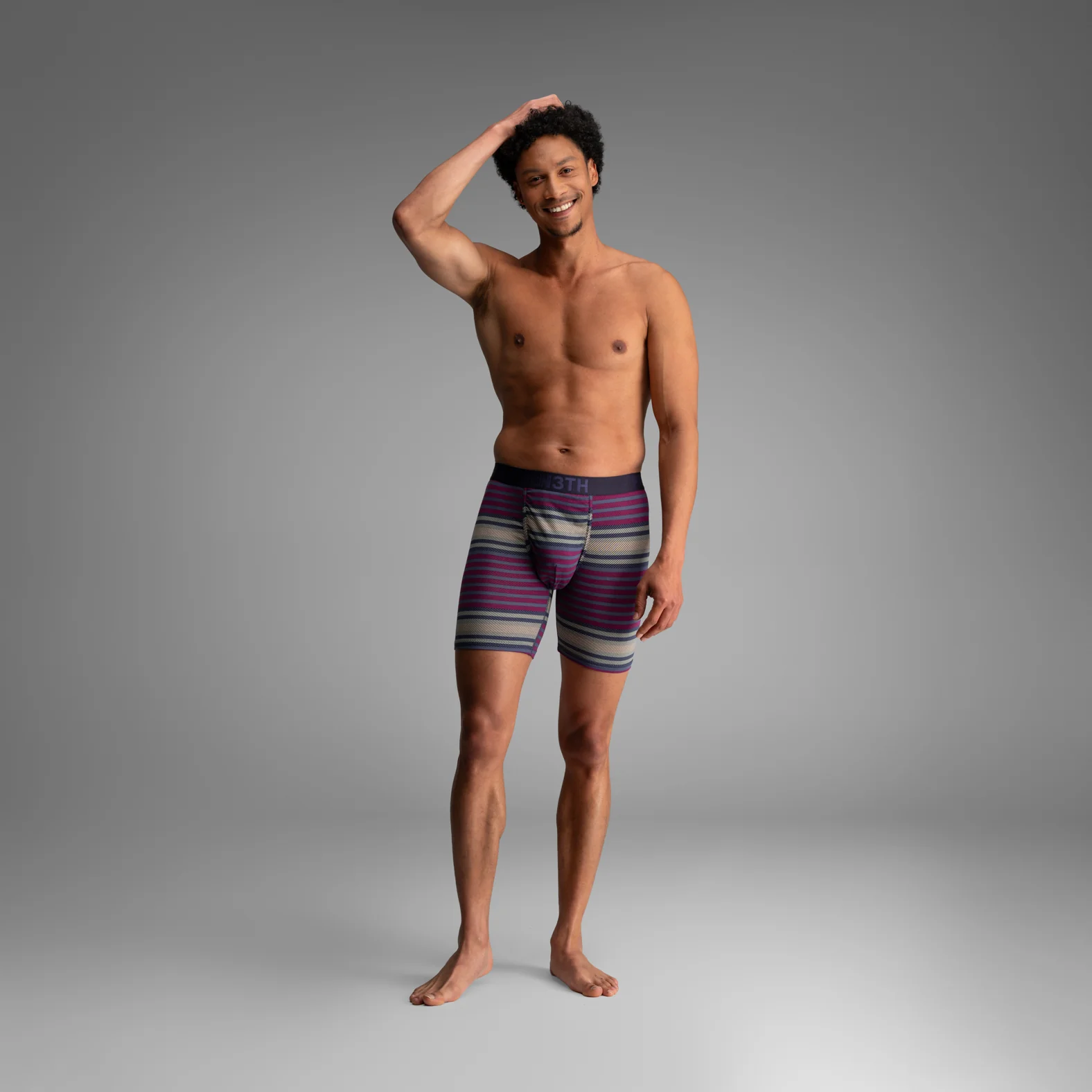 Classic Icon Boxer Brief:  Blanket Stripe - Navy - Image 2