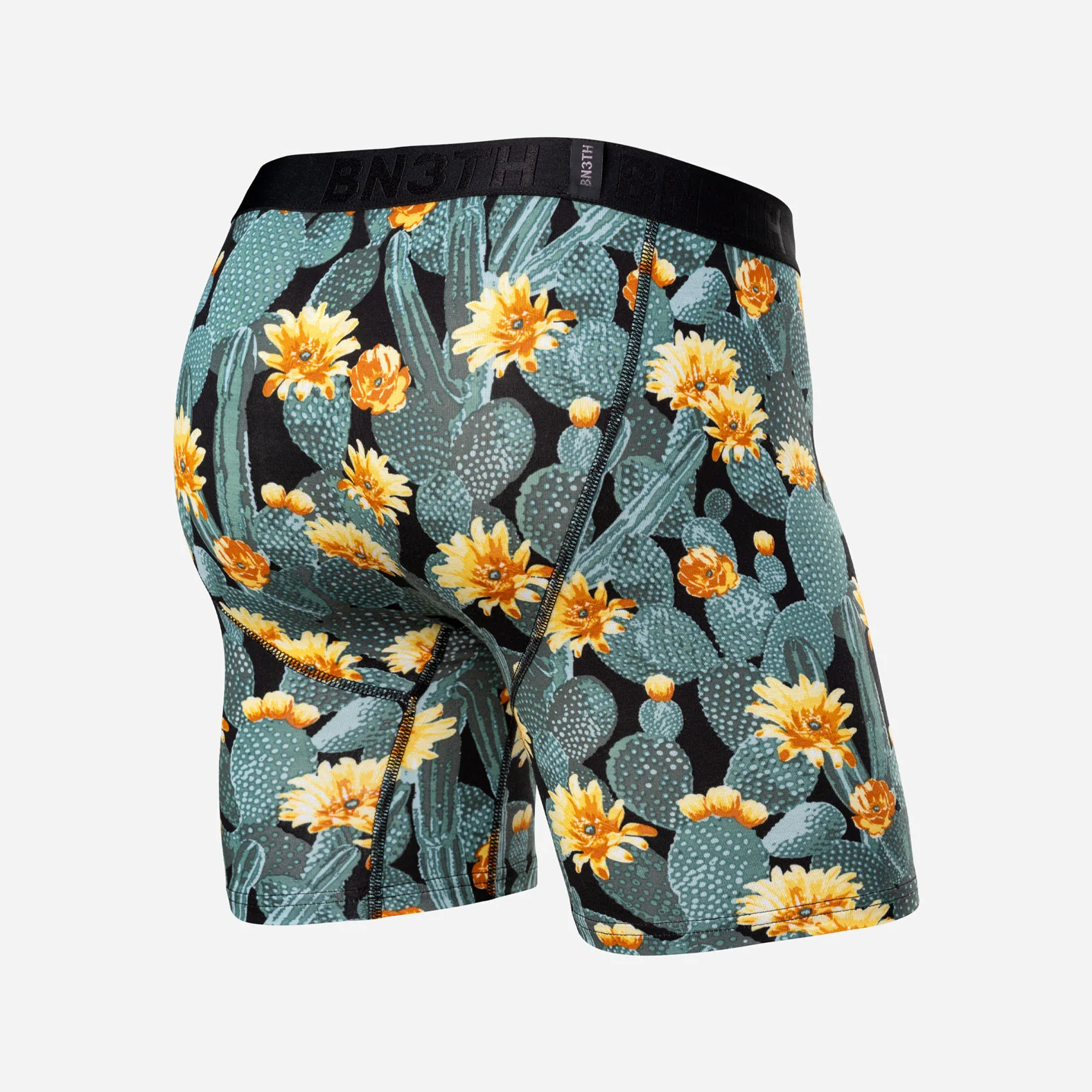 Classic Icon Boxer Brief:  Cactus Blossom - Black - Image 3