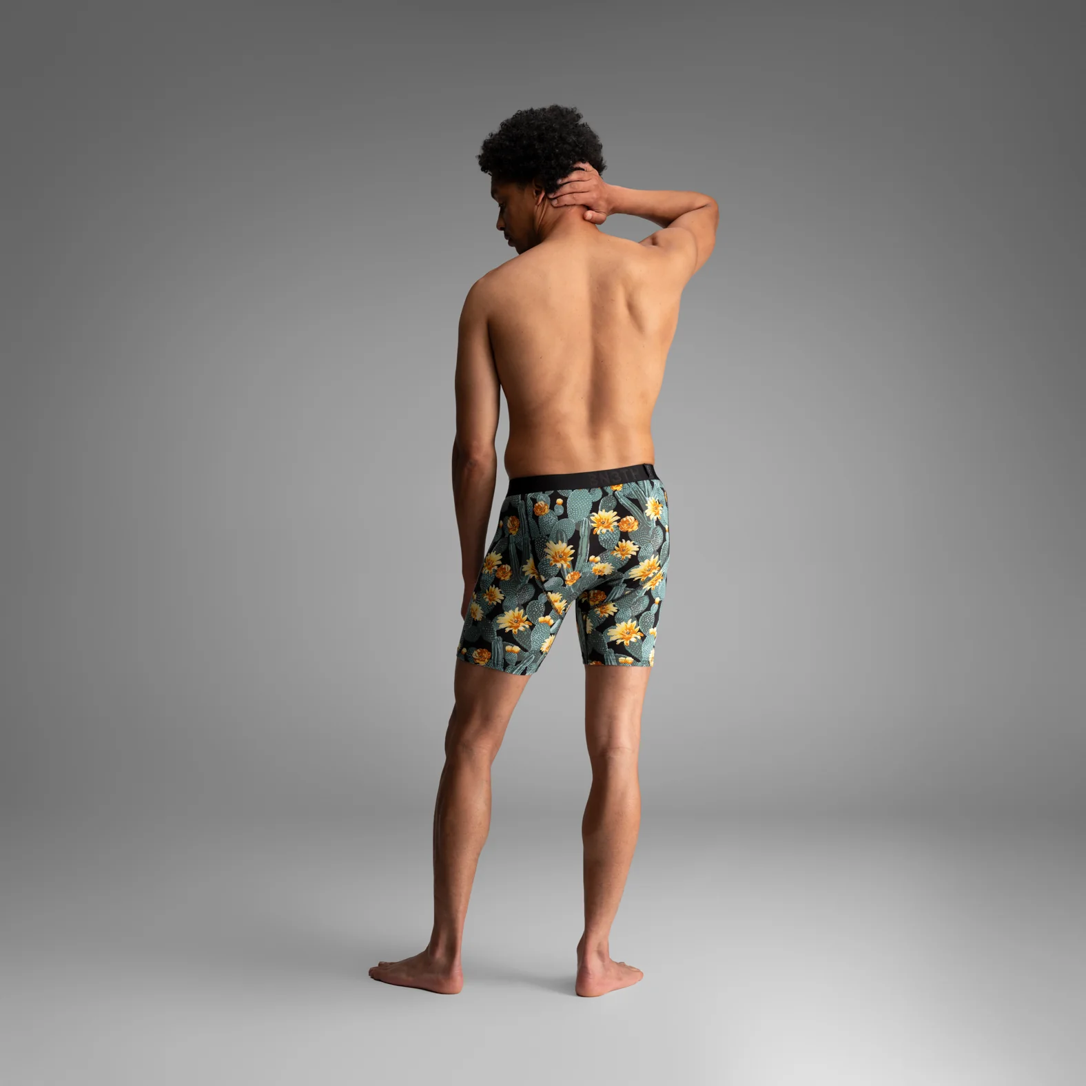 Classic Icon Boxer Brief:  Cactus Blossom - Black - Image 5