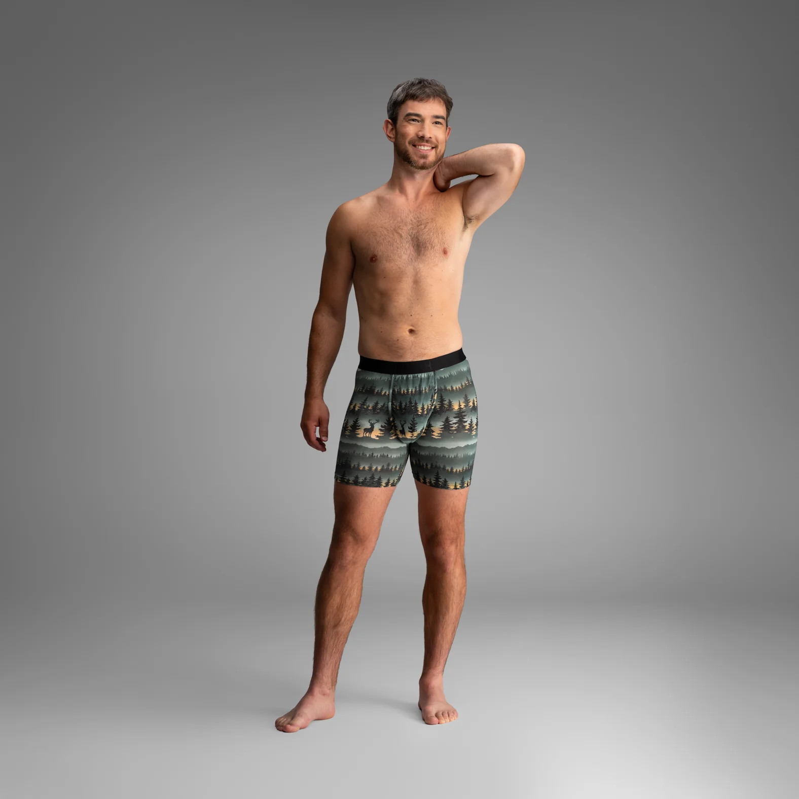 Classic Icon Boxer Brief:  Forest Stag - Deepest Spruce - Image 2