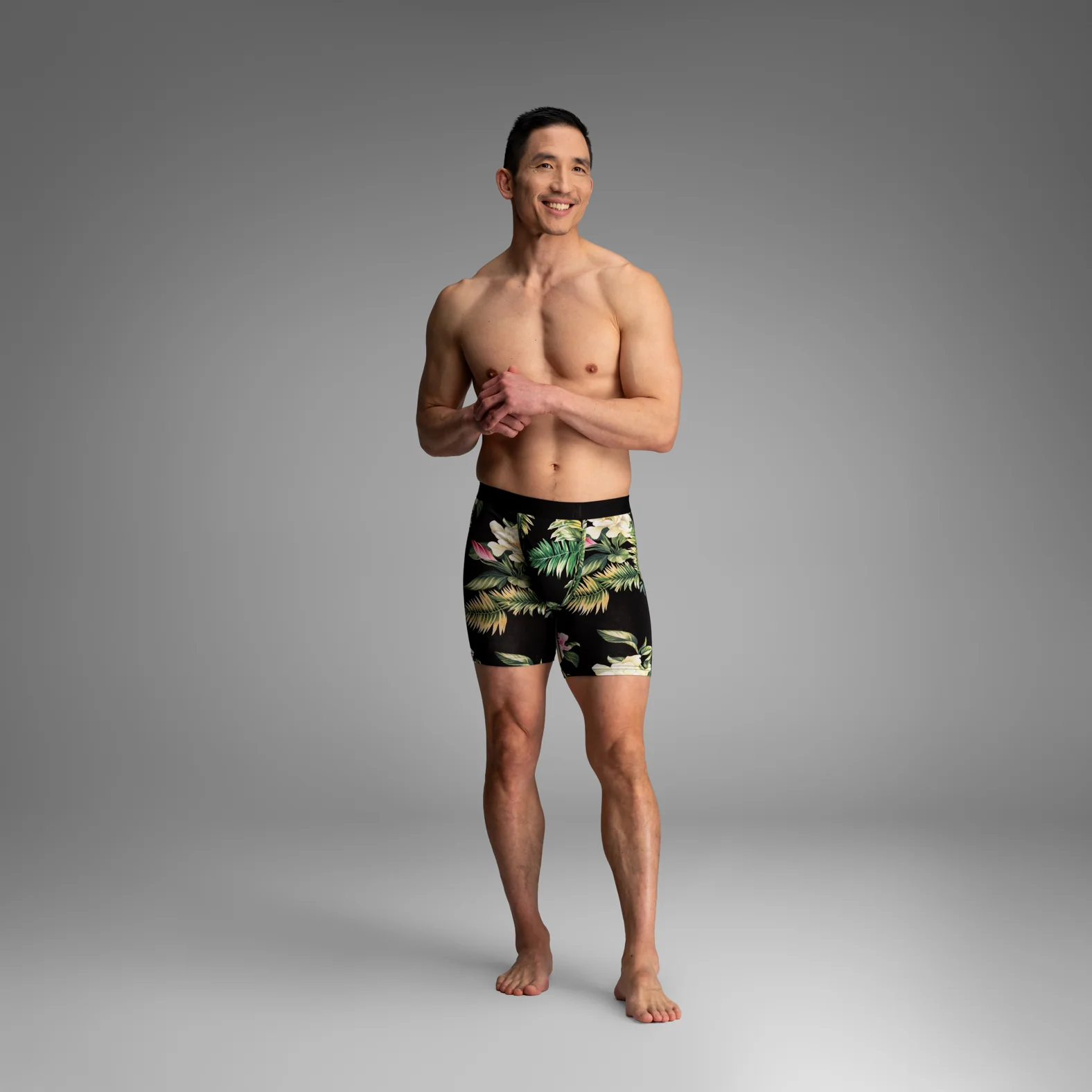 Classic Icon Boxer Brief:  Magnolia - Black - Image 2