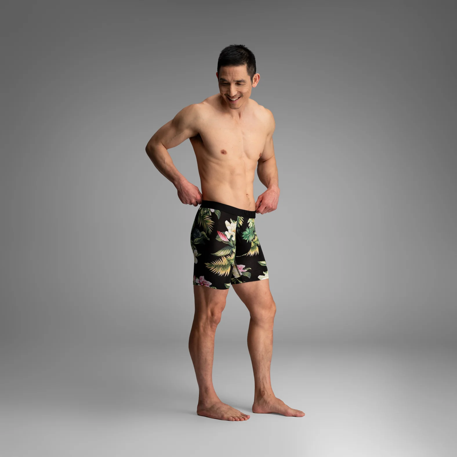 Classic Icon Boxer Brief:  Magnolia - Black - Image 5