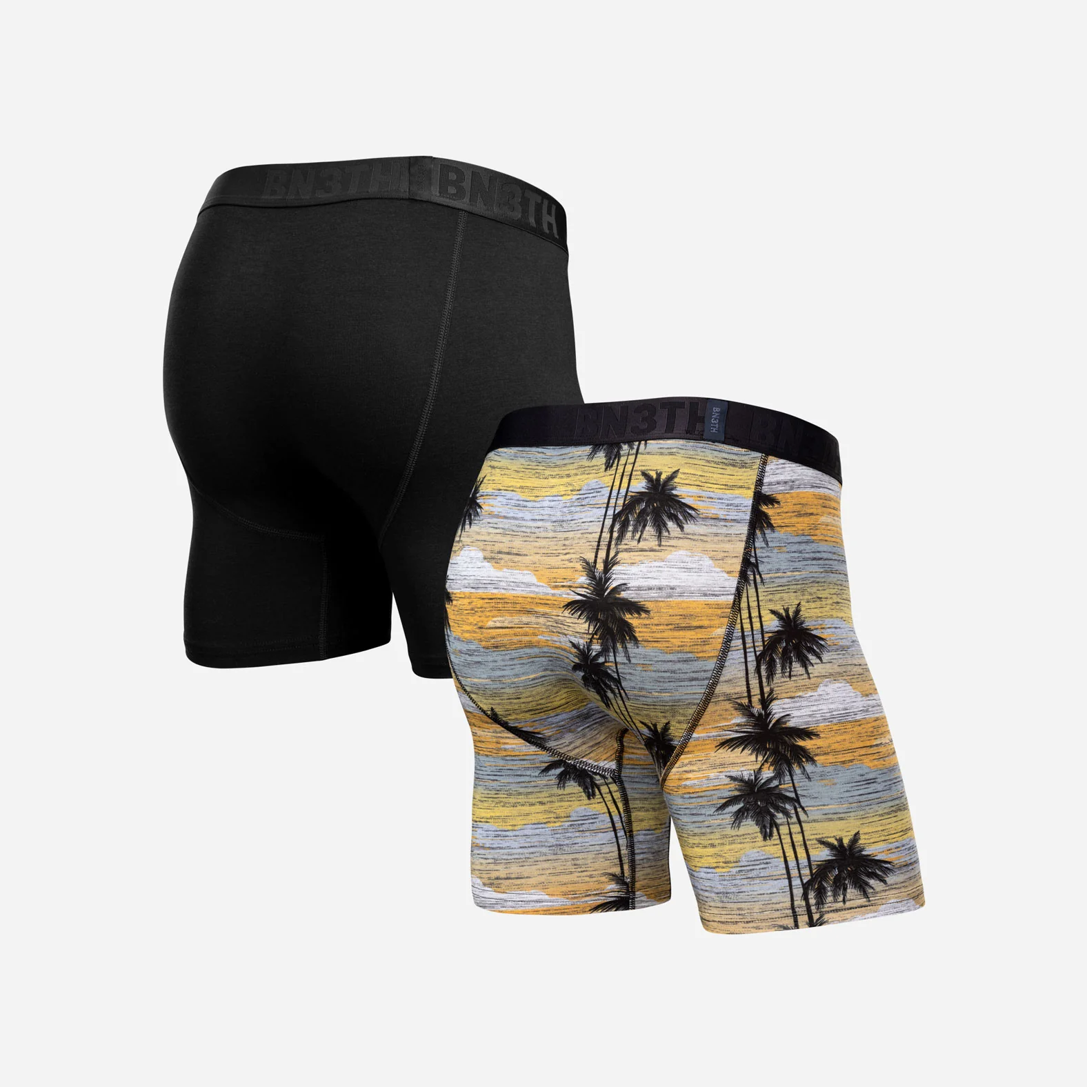 Essentials Boxer Brief: Black/Palm Tree Horizon 2 Pack - Image 3