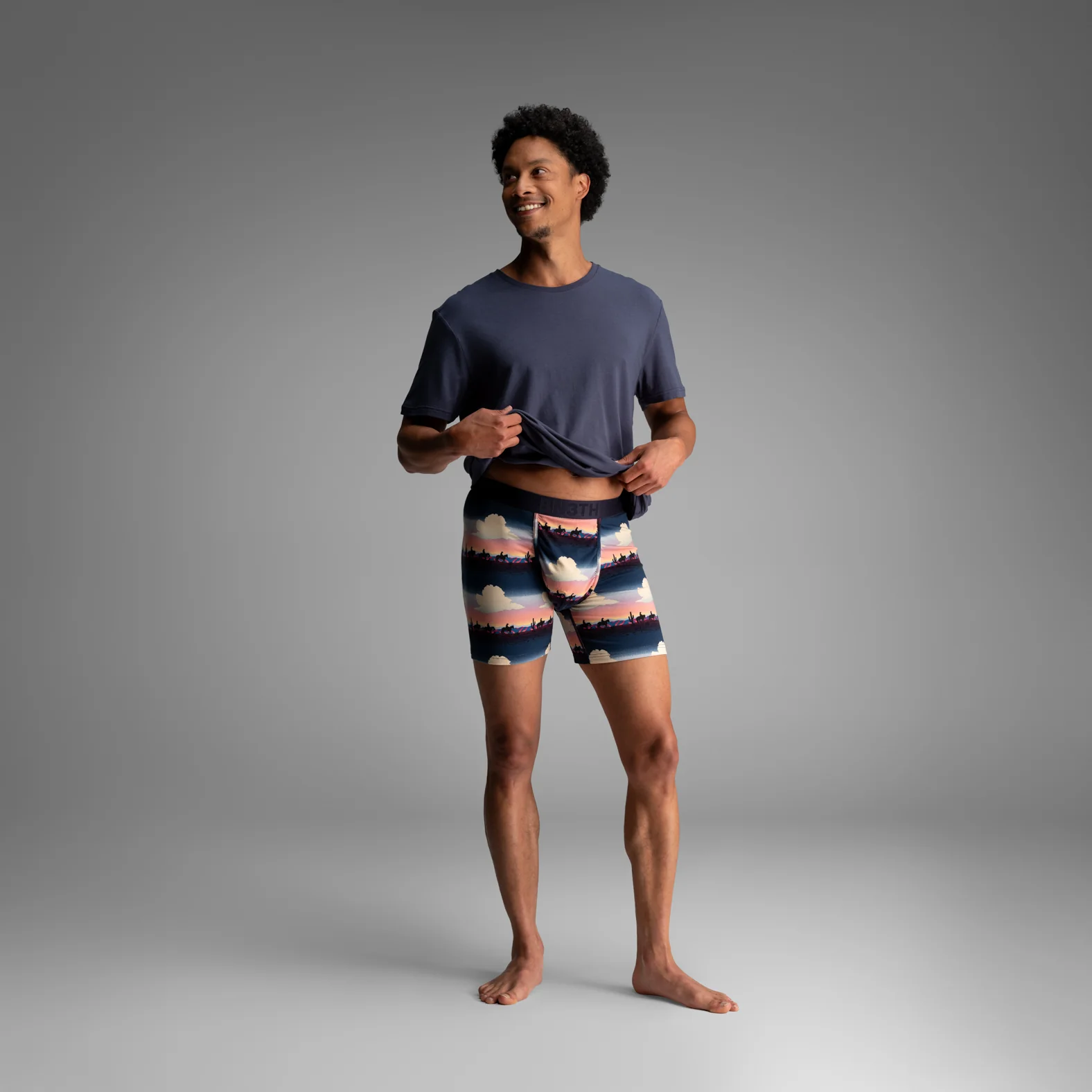 Essentials Boxer Brief: Cloudy Range - Pink - Image 2