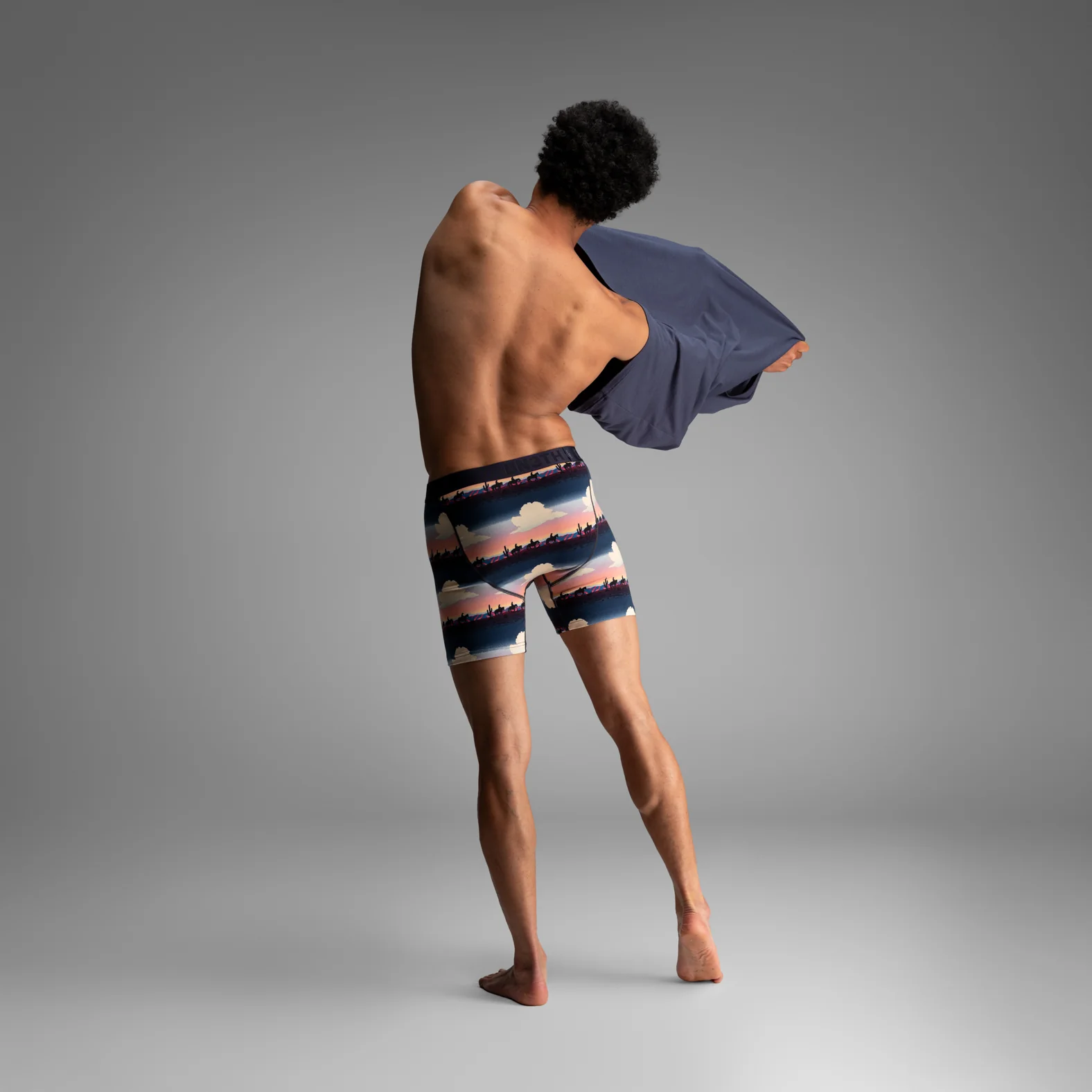 Essentials Boxer Brief: Cloudy Range - Pink - Image 5