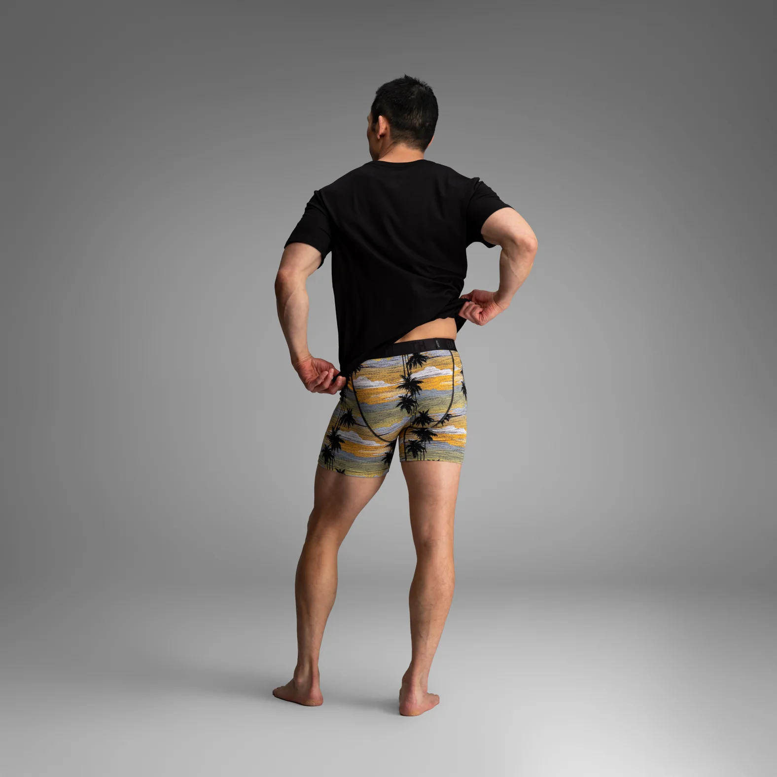 Essentials Boxer Brief: Palm Tree Horizon - Slate - Image 6