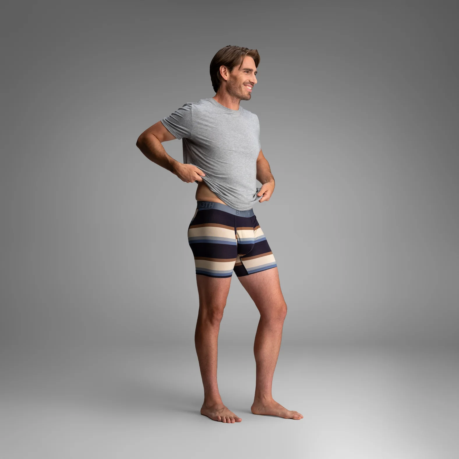 Essentials Boxer Brief: Retro Wide Stripe - Dark Navy - Image 4