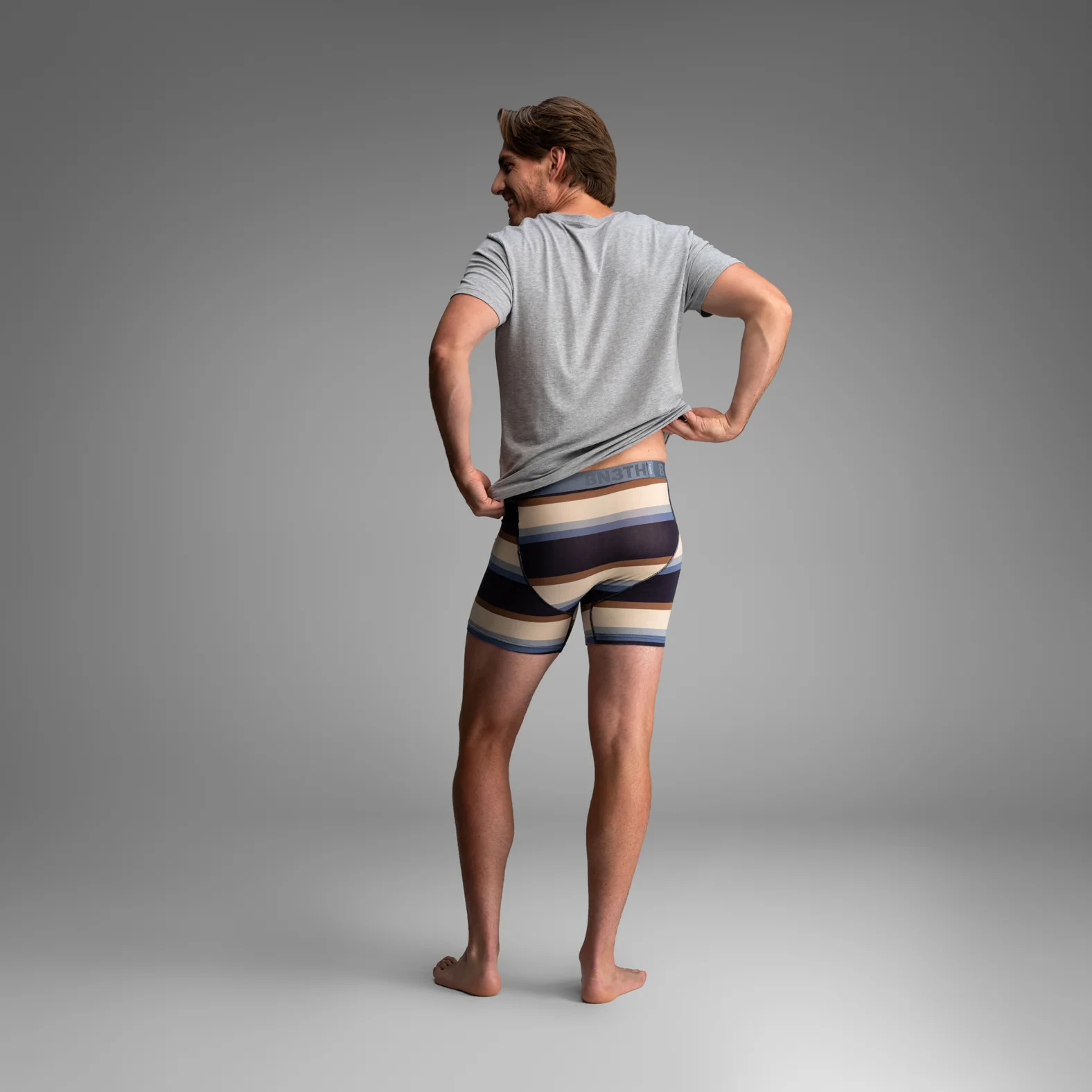 Essentials Boxer Brief: Retro Wide Stripe - Dark Navy - Image 5