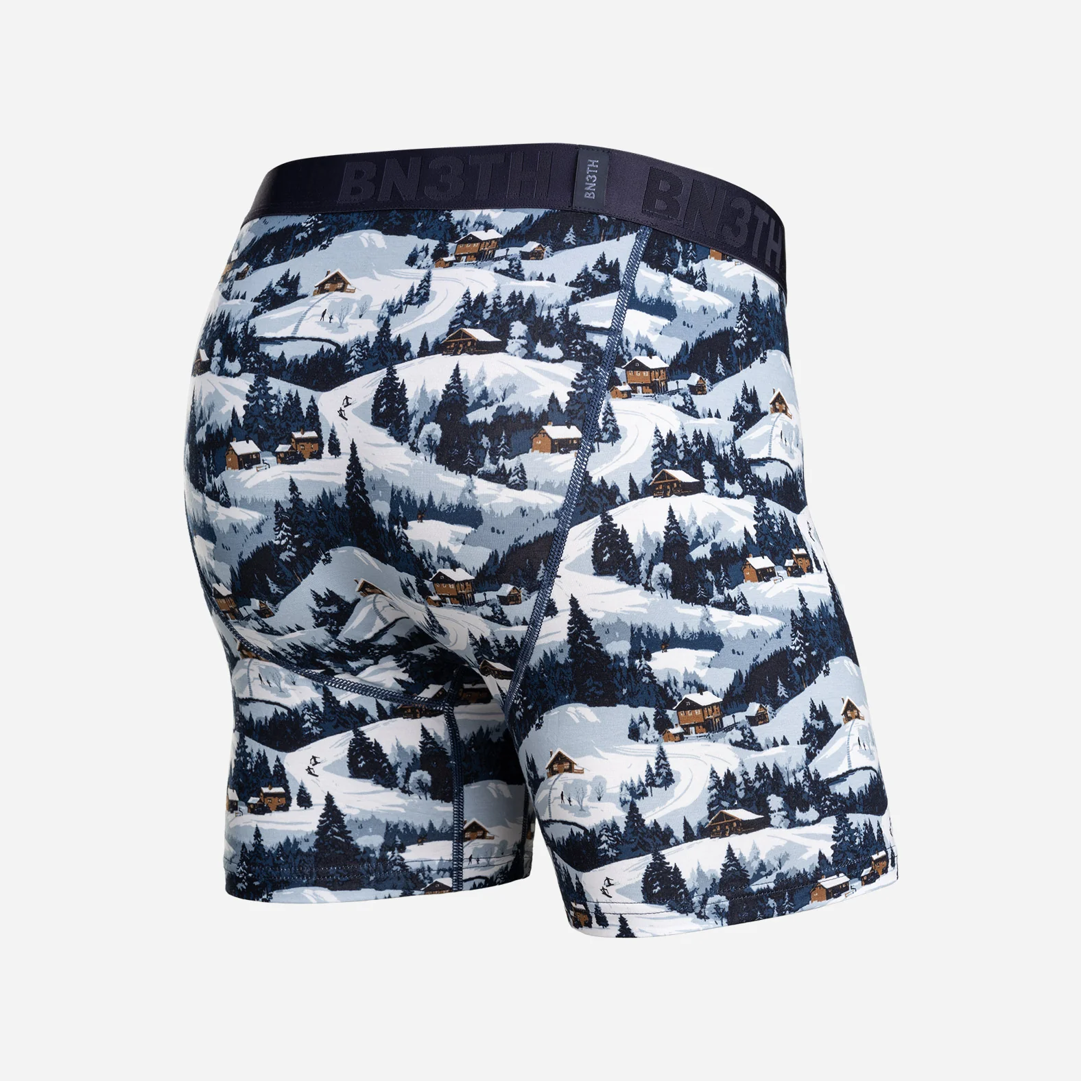 Essentials Boxer Brief: Winter Town - Blue - Image 3