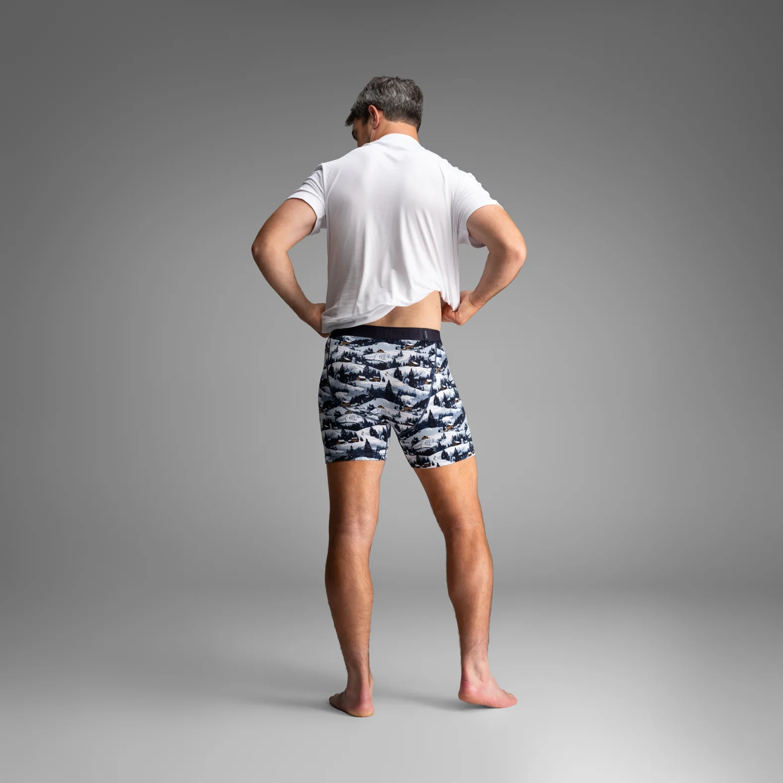 Essentials Boxer Brief: Winter Town - Blue - Image 5