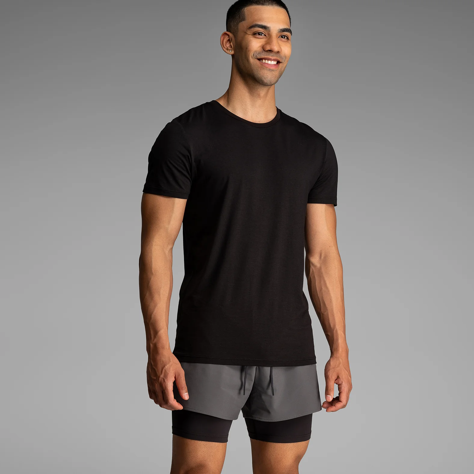 Essentials Crew T-Shirt: Black/Heather Grey 2 Pack - Image 4