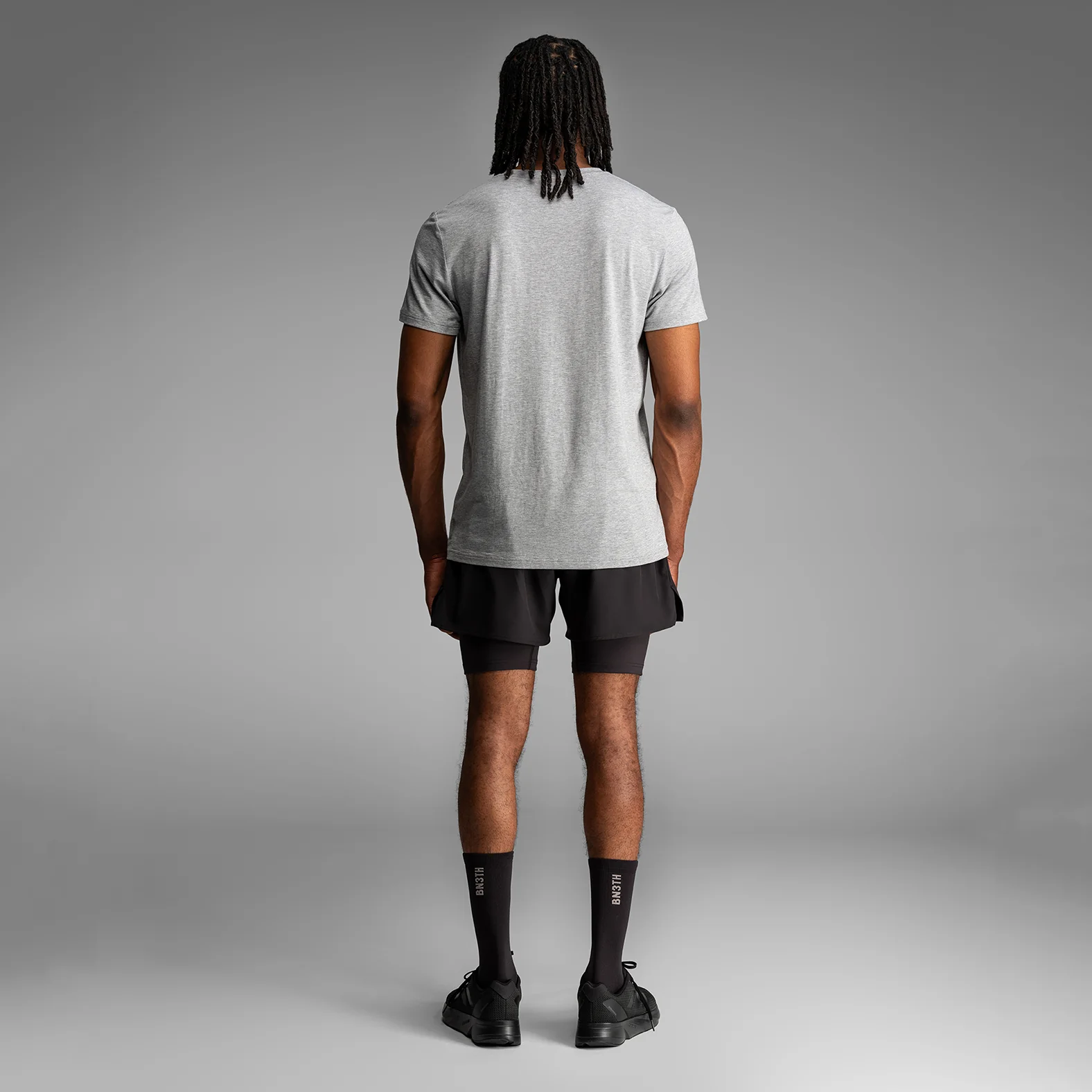 Essentials Crew T-Shirt: Black/Heather Grey 2 Pack - Image 5