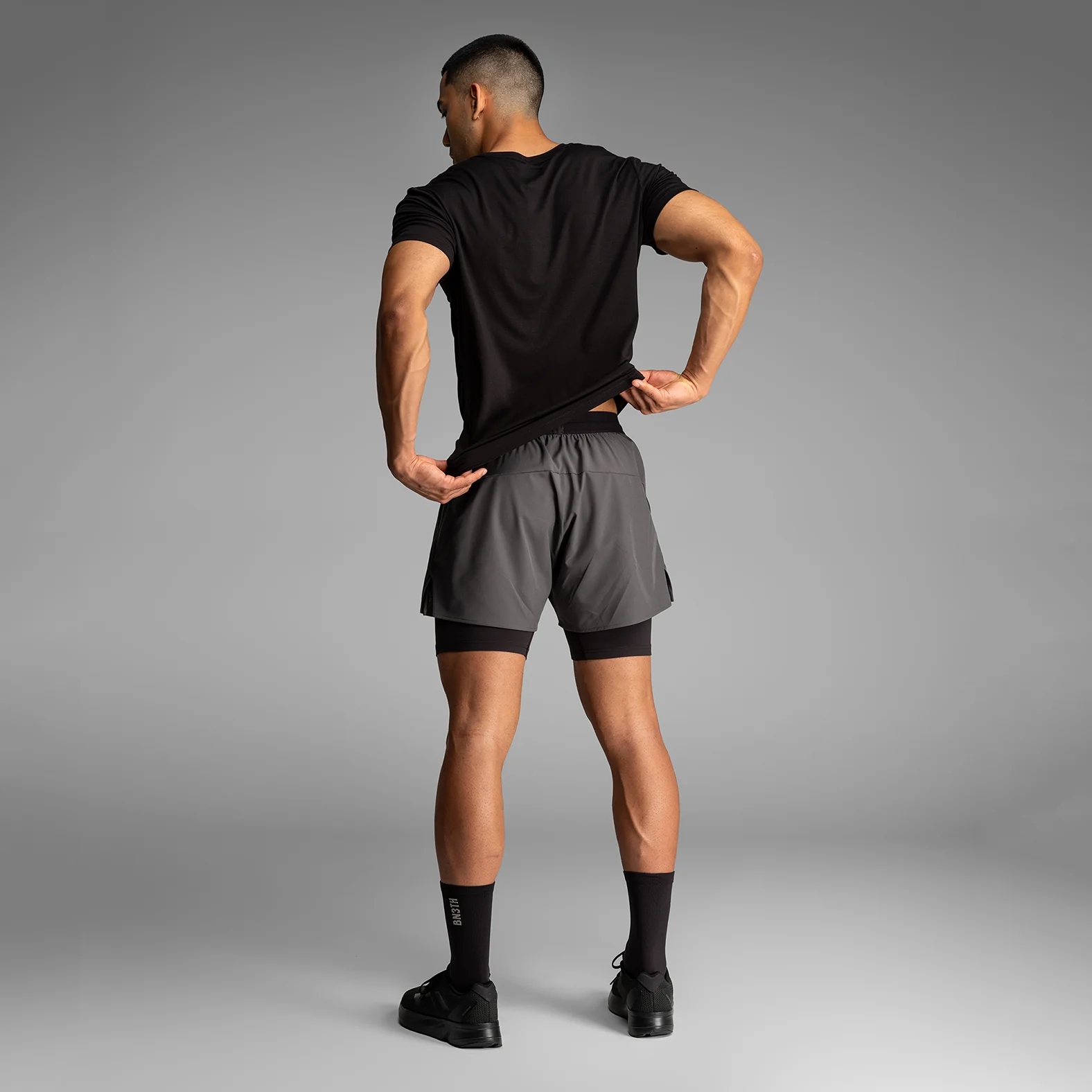 Essentials Crew T-Shirt: Black/Heather Grey 2 Pack - Image 6