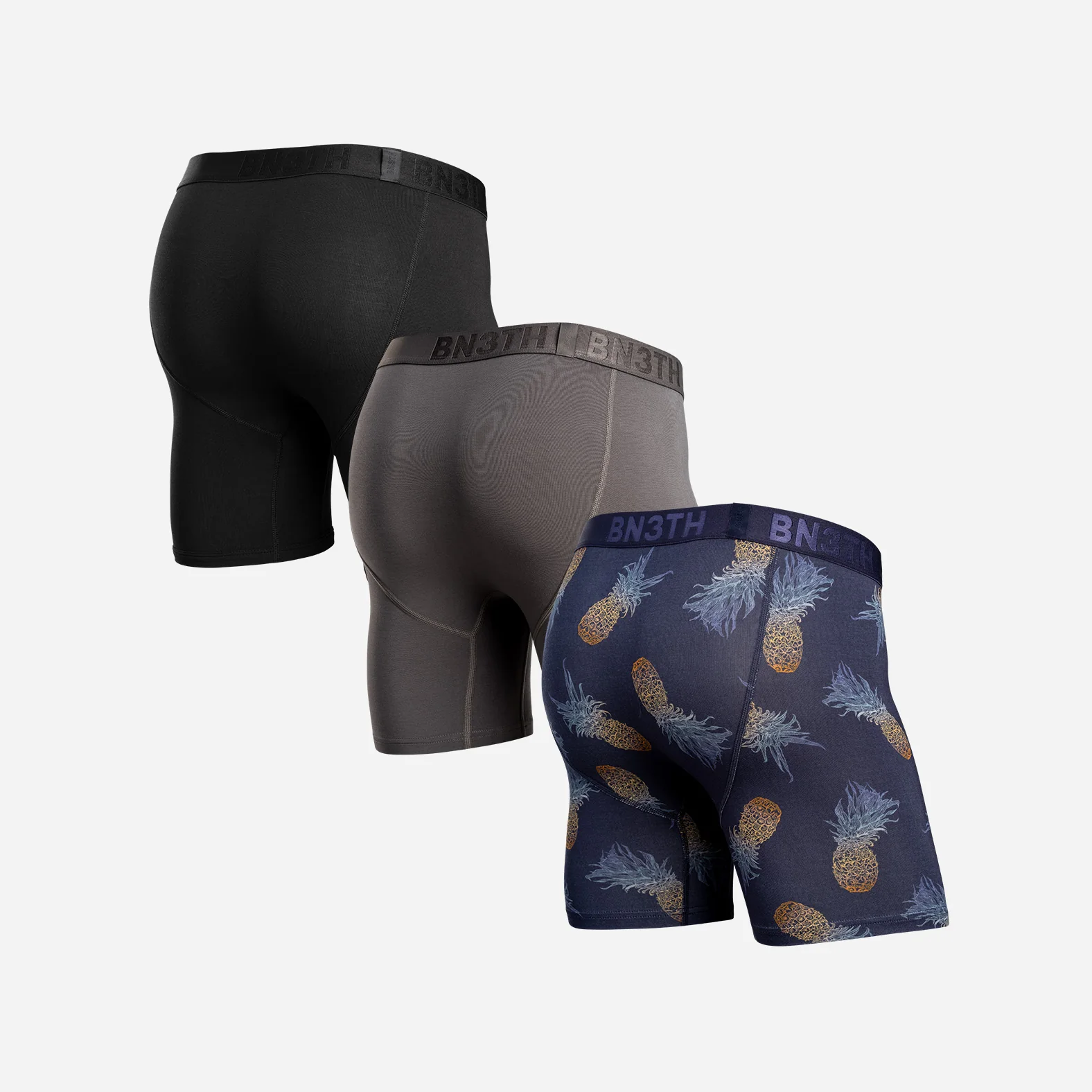 Classic Icon Boxer Brief Bundle: Black/Gargoyle/Pineapple Ombre-Dark Navy 3-Pack - Image 3