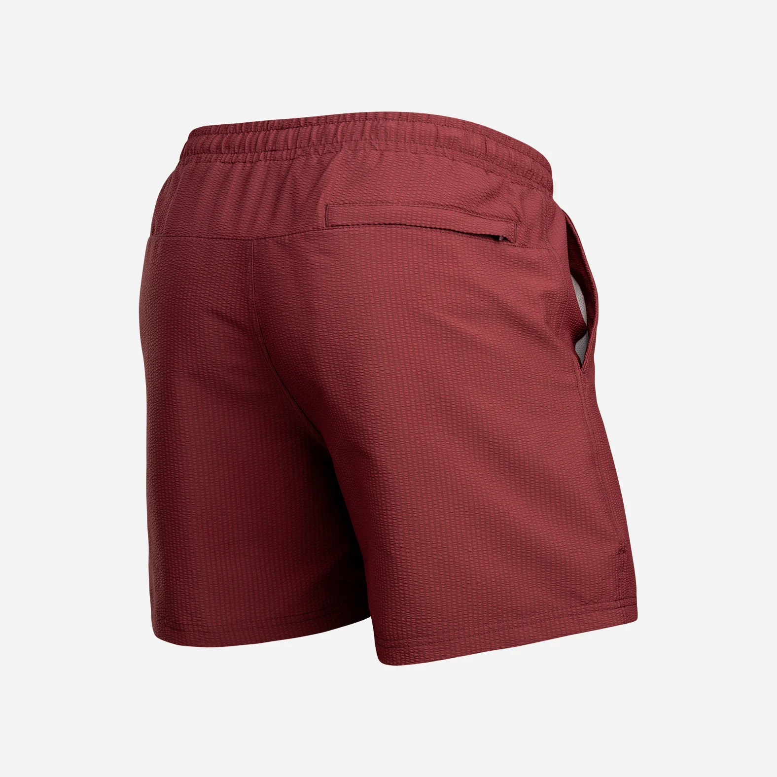Wave 5" Swim Short 2N1: Red Mahogany - Image 3